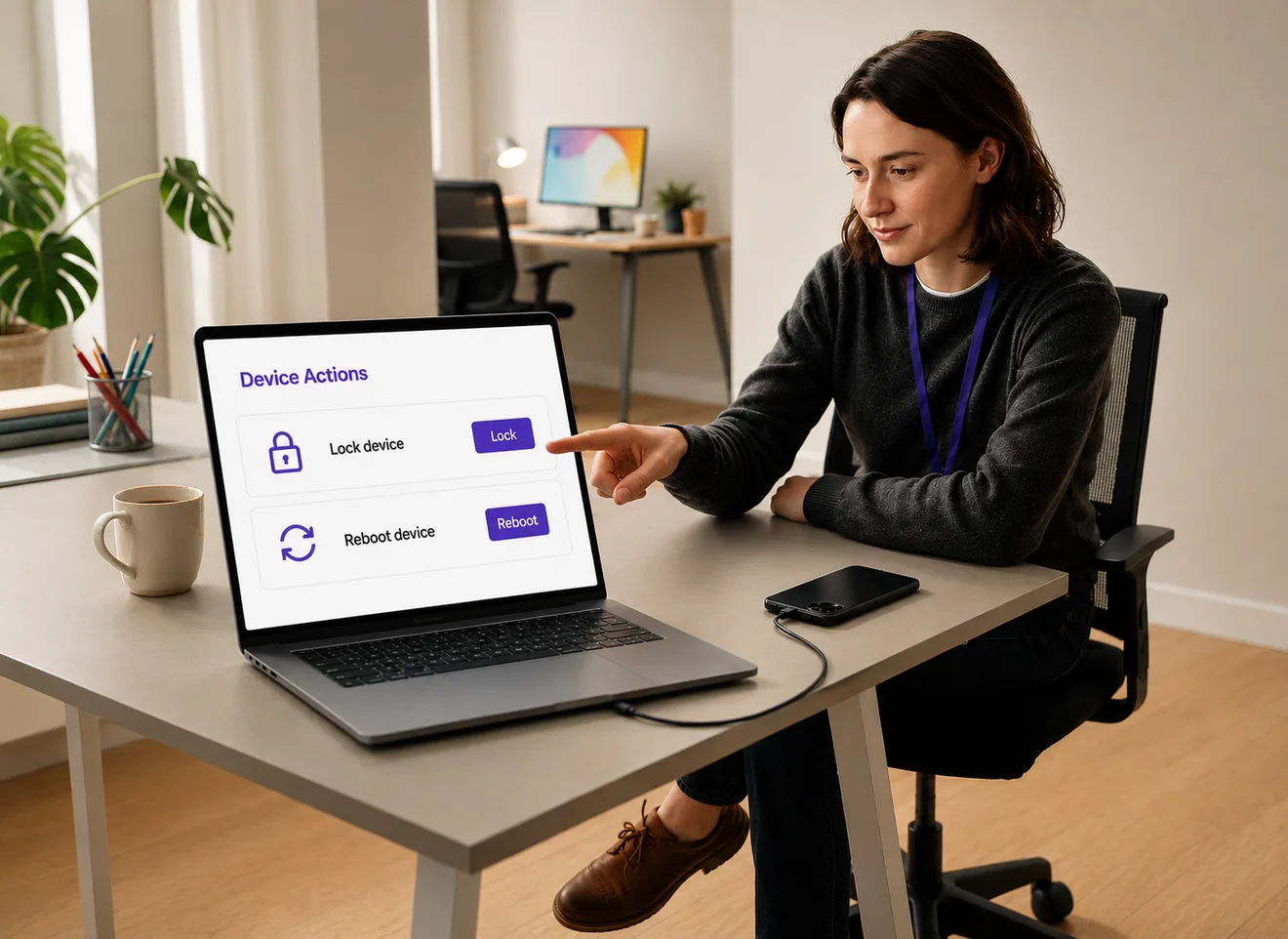 Lock or reboot in one click
